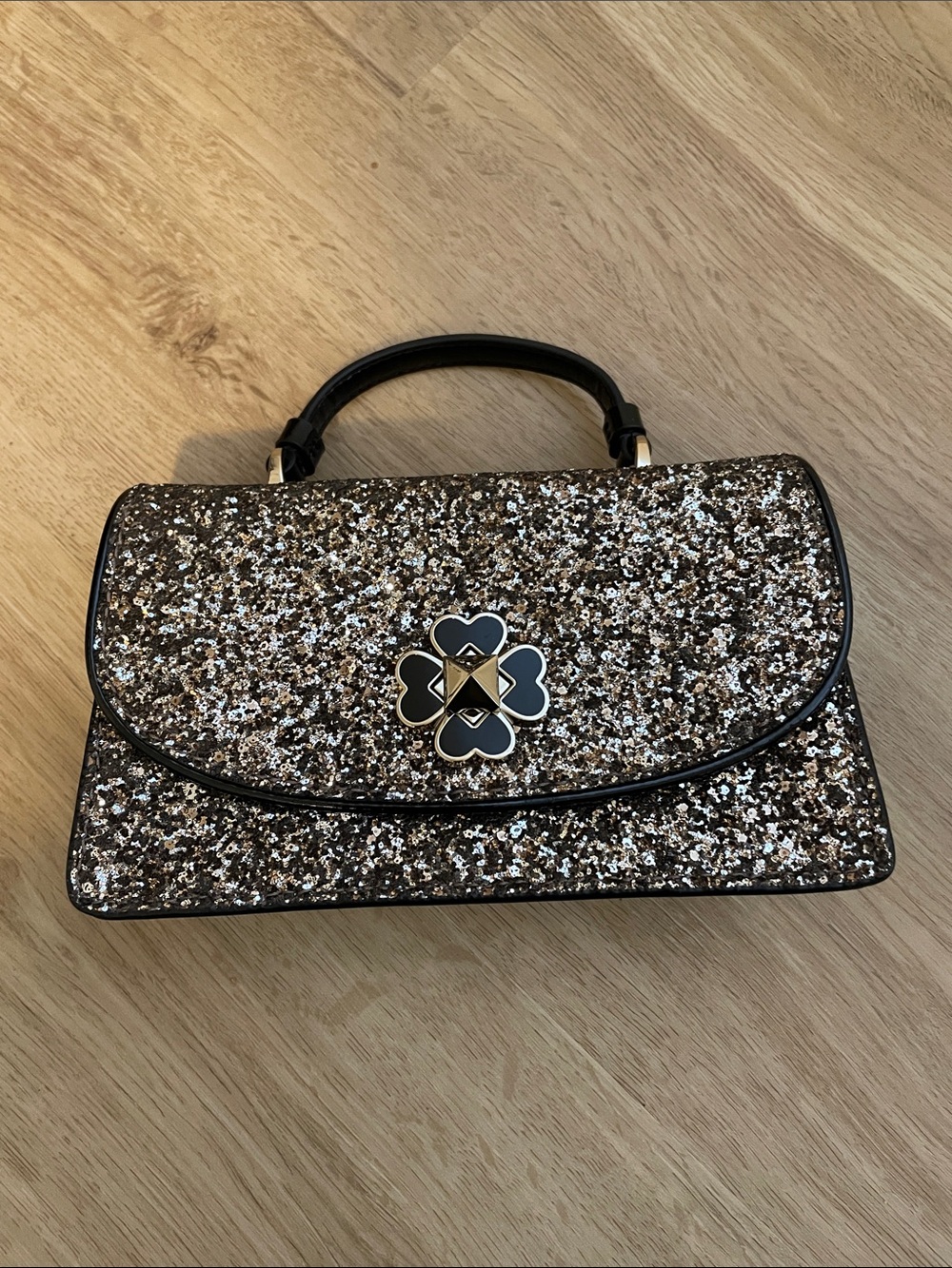 Kate Spade Glitter Top-Handle Women’s Bag in Black and Gold